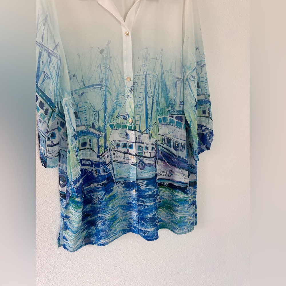 Leoma Lovegrove Sailboat Tunic Sheer L - Picture 3 of 5